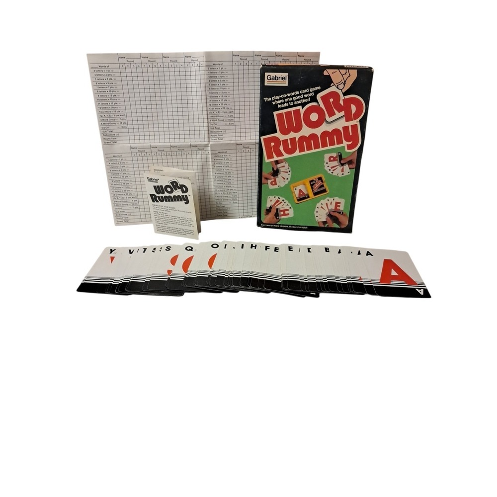 Vintage Word Rummy Gabriel Original Card‎ Game 1980 Complete